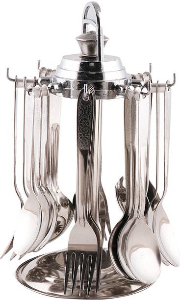Mohini steels Premium Stainless Steel Cutlery Set - Set of 25 (Contains: 6 Master Spoons, 6 Tea Spoons, 6 Forks, 6 Soup Spoons) - Silver Stainless Steel Cutlery Set