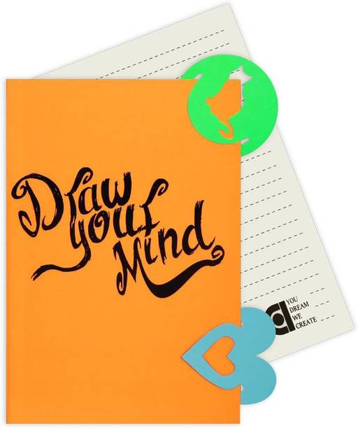 COI Neon Draw Your Mind undated Memo Diary/Organizer with Velvet Touch and Book Marks. (ORANGE) A5 Diary single line 196 Pages