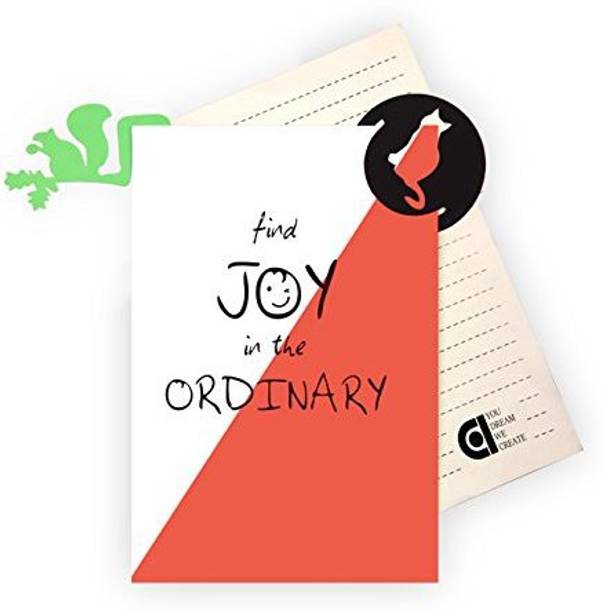 COI Neon find Joy in The Ordinary undated Memo Diary/Organizer with Velvet Touch and Book Marks. (RED) A5 Diary Ruled 196 Pages