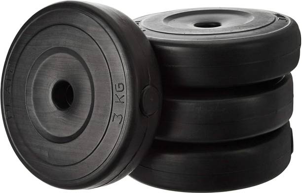JASMINE Gym Weight, Gym Weight Plates 12 Kg Pvc, Weights For Home Gym Black Weight Plate