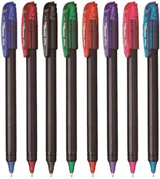 PENTEL Gel Ink Rollerball Pens 0.7mm Metal Tip Roller Gel Pen Multicolor (Set of 8 ) Fountain Pen