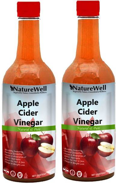 Naturewell Raw Apple Cider Vinegar with Mother for Weight Loss Vinegar (500MLX2/REGE) Vinegar