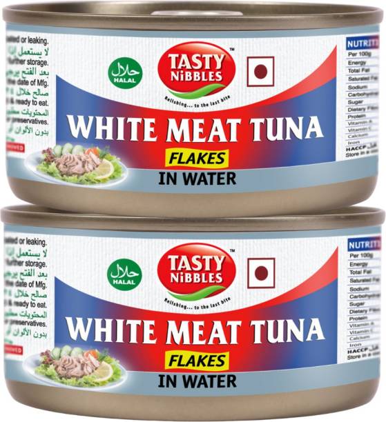 Tasty Nibbles White Meat Tuna Flakes in Water, 185g x 2 Sea Foods