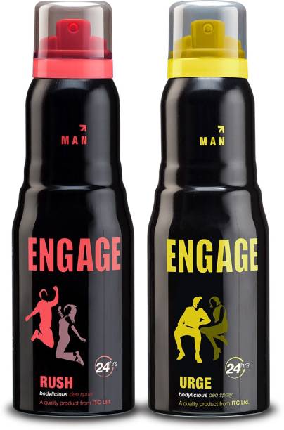 Engage Rush and Urge Deodorant Spray - For Men, Pack of 2 Deodorant Spray  -  For Men