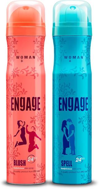 Engage Blush and Spell Deodorant Spray - For Women, Pack of 2 Deodorant Spray  -  For Women