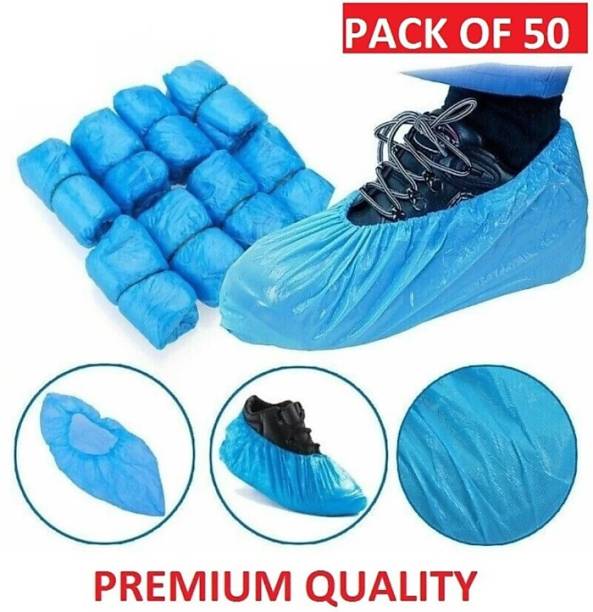 The Runway Shoe 50 PP (Polypropylene) Sky Blue Toes Shoe Cover, Boots Shoe Cover, High Ankle Shoe Cover, Flat Shoe Cover