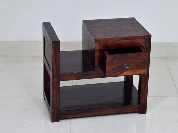 SS Wood Furniture Solid Sheesham Wood Bedside End Table for Livingroom Bedroom Solid Wood Bedside Table