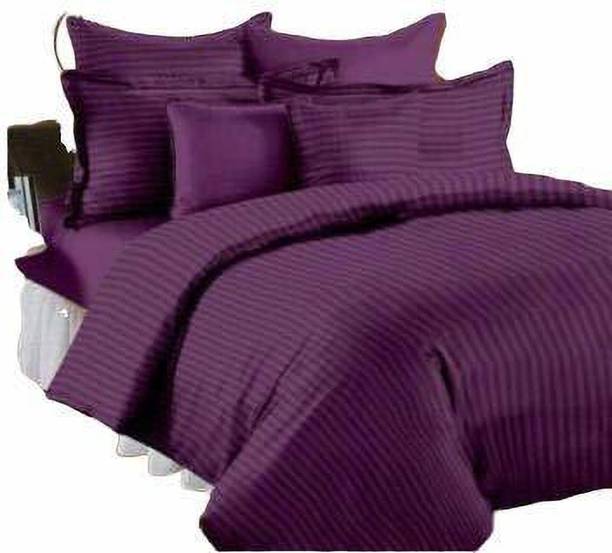 eleganzze 300 TC Cotton King Striped Flat Bedsheet