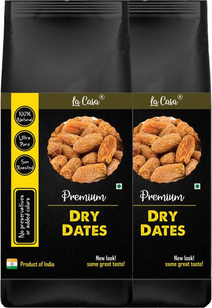 La Casa Premium Dry Dates | Combo Pack of 2 | Sukha Khajoor or Pila Chuara | Vegan & Gluten Free | Dry Dates