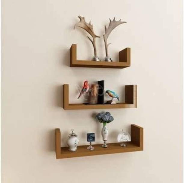 classiconline Wall Mount U Shelf Set Of 3 Engineered Wood Display Unit