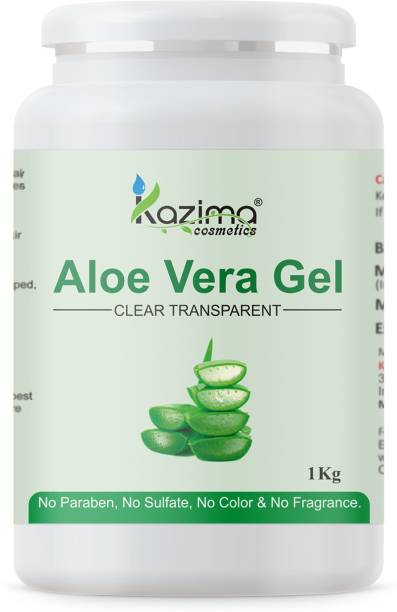 KAZIMA Pure Natural Raw Aloe Vera Gel ( 1KG ) - Ideal for Skin Care, Face, Acne Scars, Hair Treatment