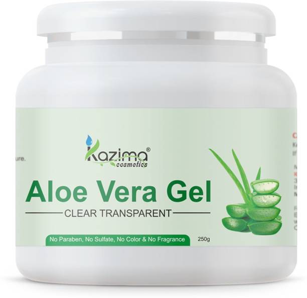 KAZIMA Pure Natural Aloe Vera Gel (250 Gram ) - Ideal for Skin Treatment, Face, Acne Scars, Hair Treatment