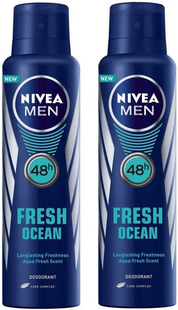 NIVEA Men Fresh Ocean Deodorant Spray 150ML Each (Pack of 2) Deodorant Spray  -  For Men