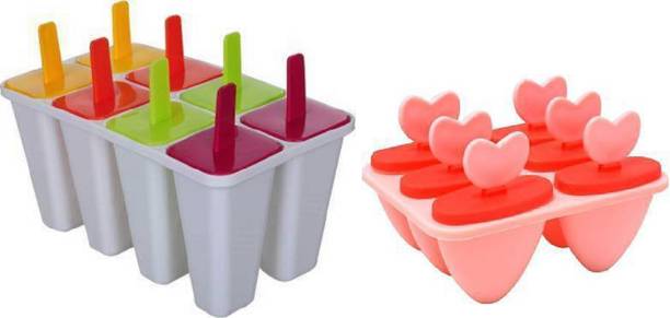 Bekner 14 Pcs Ice Cream Candy Kulfi Maker Popsicle Mould pack of 2 बहुरंगी, गुलाबी प्लास्टिक आइस क्यूब ट्रे