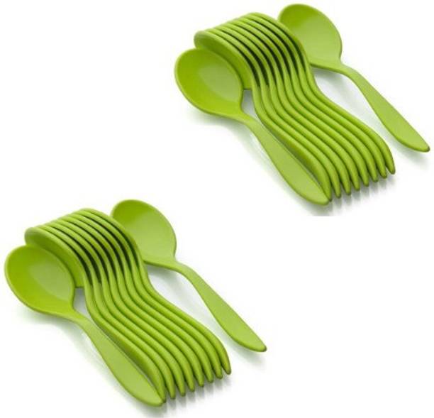 Skyplex Stylist Unbrekable Spoon Set, Plastic Ice-cream Spoon, Table Spoon Set, Food Plastic Spoon Set for Baby Feeding Plastic Table Spoon Set Plastic Tea Spoon, Coffee Spoon Set Plastic Soup Spoon Set