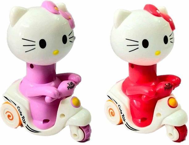 SVE Unbreakable Pull Along Friction Power Toy Vehicle Push and Go Crawling Toys Baby Toddler Toys for Kids,Toys for Girls,Boys Baby Toys for Kids (Hello Kitty)(Pack of 2)