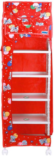 LOOKNSNAP Baby 6 Shelve Unbreakable Material PVC Collapsible Wardrobe