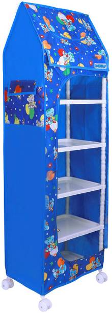 LOOKNSNAP Baby 6 Shelve Unbreakable Material PVC Collapsible Wardrobe