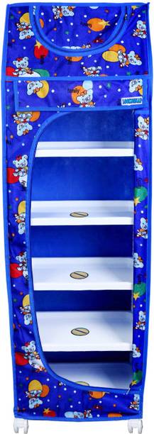 LOOKNSNAP Baby 6 Shelve Unbreakable Material PVC Collapsible Wardrobe