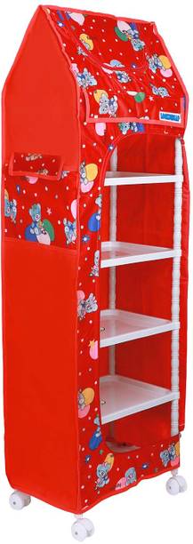 LOOKNSNAP Baby 6 Shelve Unbreakable Material PVC Collapsible Wardrobe
