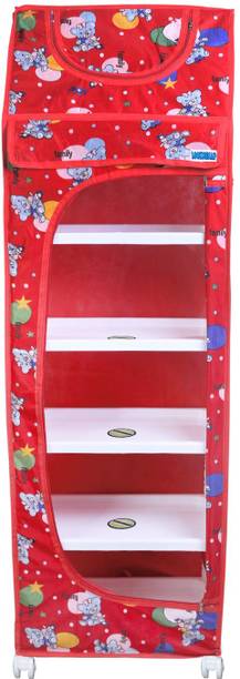 LOOKNSNAP Baby 6 Shelve Unbreakable Material PVC Collapsible Wardrobe