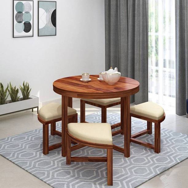 Round Dining Table, Small Round Kitchen Table With 4 Chairs