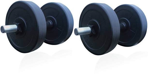 NSP Fitness Dumbbell Set of 10kg (4 * 2.5kg) PVC Weight Plates + 2 Rods Adjustable Adjustable Dumbbell