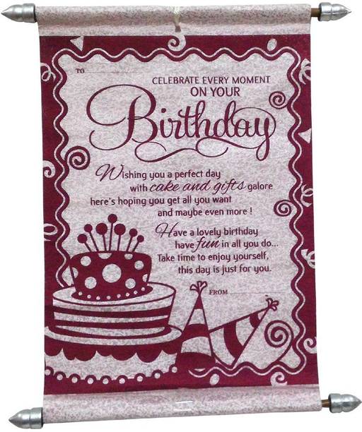 Saugat Traders Birthday Message Scroll Card - Greeting Card