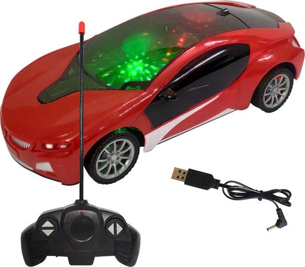 DIVI DIVINE Chargeable 3D Remote Control Lighting Famous Car for 3+ Years Kids (Red)