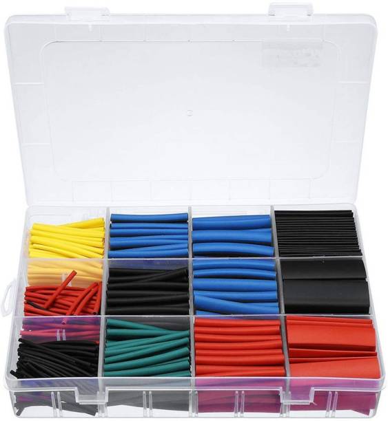RPI SHOP 560 pcs Colours Assorted Polyolefin Heat Shrink Tube, Multicolour, 8 Different Cut Size with Box Heat Shrink Cable Sleeve