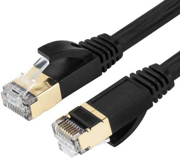 GITRU LAN Cable 1 m Ethernet Lan Cable Grey Network Internet Patch Cord 1 m Ethernet Cable (Compatible with Laptops, Modems, Routers, Computers, Network Switches, Black, One Cable)