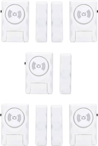 Fedus Wireless Door Window Security Burglar 105 Decibel Alarm with Magnetic Sensor Door Entry Burglar Alarm Window Open Alert Alarm Siren, Door Window Sensor Anti Theft System for Home Office Pack-5 Door & Window Door Window Alarm