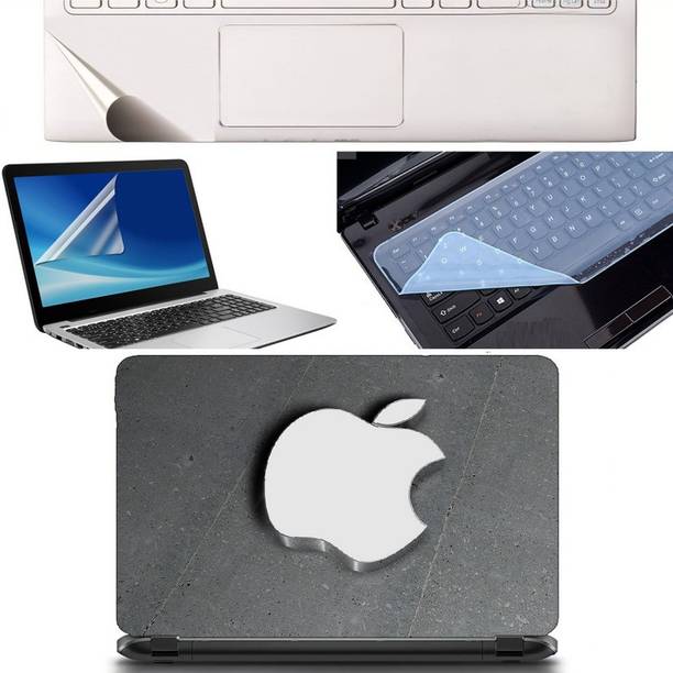 SDM 4in1 Combo of (metal apple 3d portrait)Laptop Skin with Palmrest Skin, Laptop Screen Guard and Key Guard for All Laptop - Notebook Combo Set Combo Set