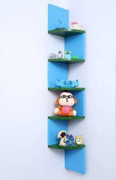 classiconline Wall Mount Corner 5 Tier Engineered Wood Display Unit