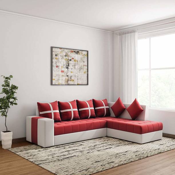 wakewsure Premium Quality L Shape RHS Fabric 6 Seater  Sofa