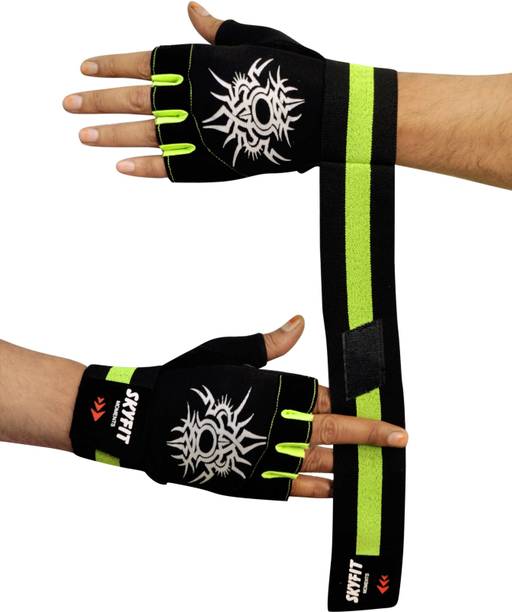 SKYFIT Super Dryfit Gym Sports Gloves For Men And Women With wrist support Gym & Fitness Gloves