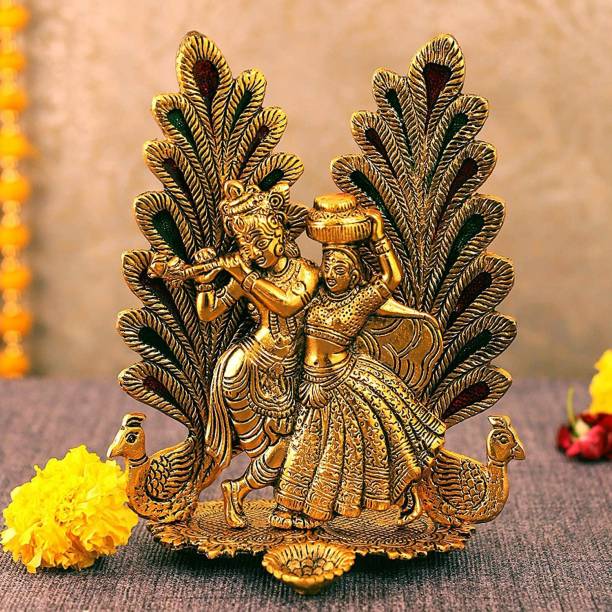 TIED RIBBONS Lord Radha Krishna Idol Statue Showpiece Figurine Decorative Showpiece  -  20 cm
