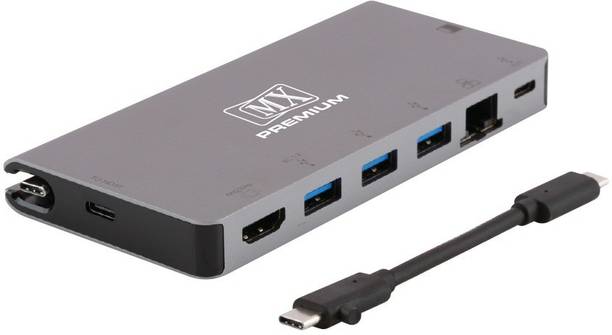 MX Premium USB Type C HUB to HDMI, Ethernet RJ45, USB-C PD 3.0, 3 USB 3.0 Ports & SD Card / TF Multiport Adapter Docking Station Dongle for IPad MacBook Air Pro and Type C Laptops 5117 USB Hub, USB Charger