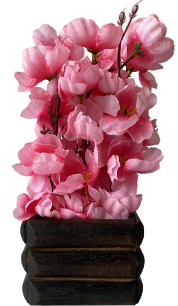 Ryme Pink Orchids Artificial Flower  with Pot