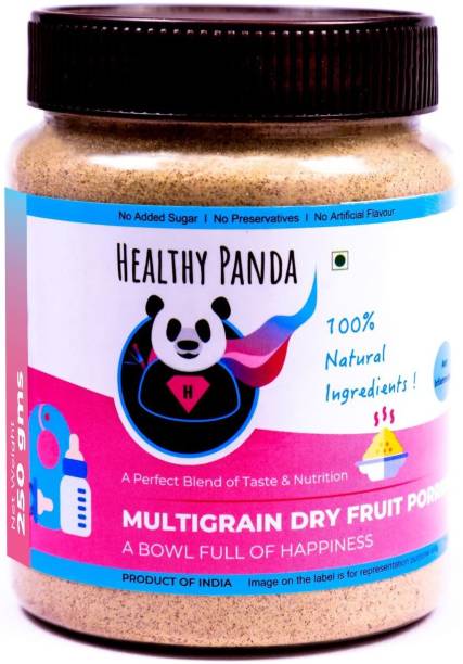HEALTHY PANDA Organic Multigrain Dry fruit Porridge / Sprouted Dry fruit / Cereal based / Baby Porridge / Natural Baby food / Sprouted Sattu Mavu Porridge- 250 Gram Pack Cereal