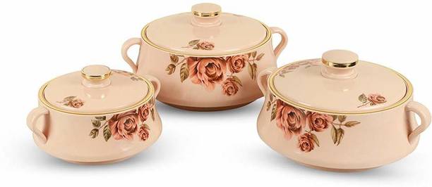 गलूफ Thermal Insulated Serving and Braising Casserole Thermoware Casserole / tureen Pack of 3 Thermoware Casserole Set 3 का पैक थर्मोवेयर कैसरोल सेट