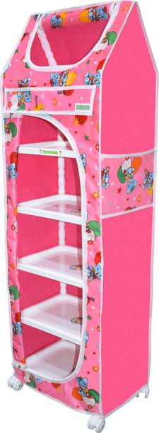 FLIPZON Baby 6 Shelve Unbreakable Material PVC Collapsible Wardrobe