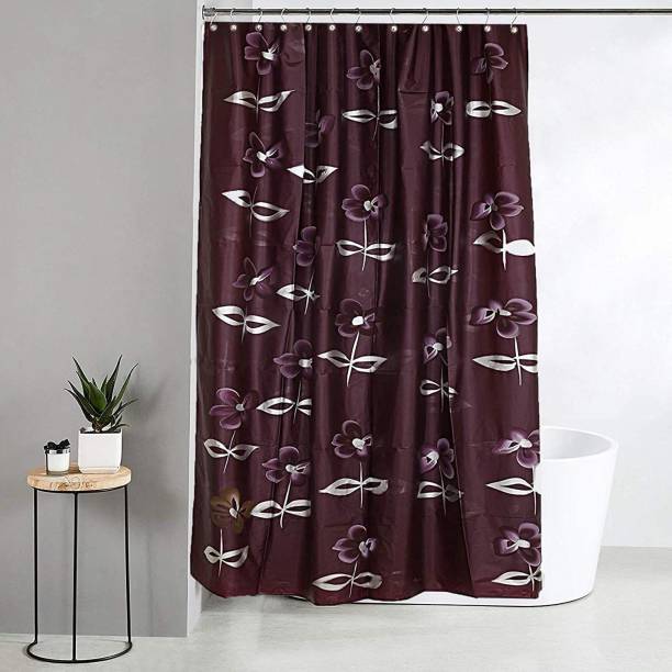 KUBER INDUSTRIES 214 cm (7 ft) PVC Blackout Shower Curtain Single Curtain