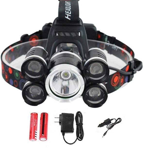 SEASPIRIT 5 Lights 4 Modes Emergency Flash Light for Camping Torch with Rechargeable Battery LED Headlamp