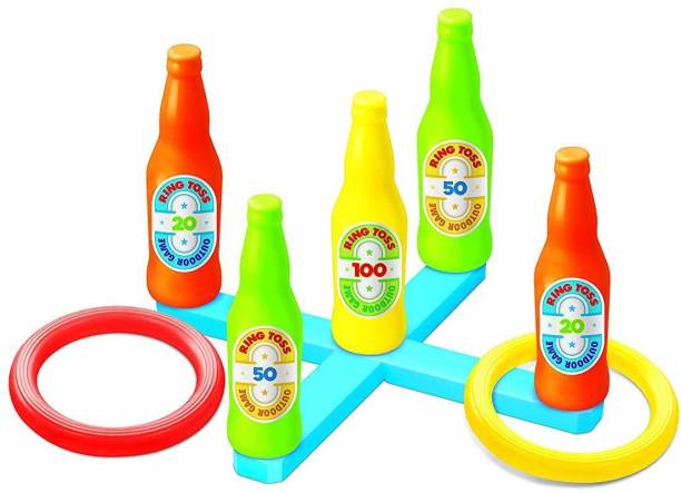 PEZYOX Premium Quality Bottle Ringtoss Activity Indoor and Outdoor Toy Game for Kids Adults Also Helps in Hand-Eye Coordination Dexterity
