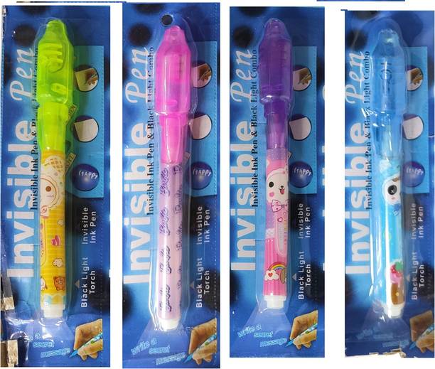 FLYmart Birthday Popper Invisible Ink Magic Pen with UV-Light Birthday Return Gifts Pen Gift Set