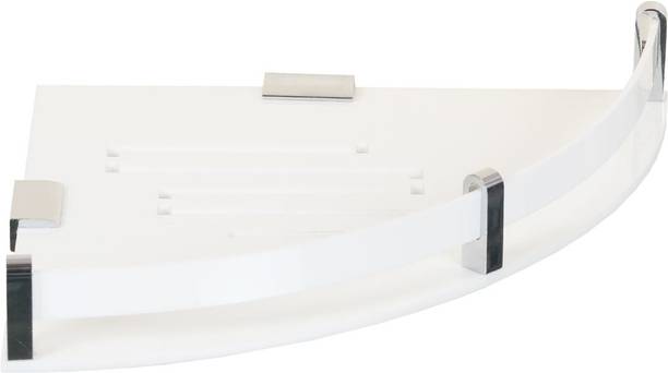Sarvatr Acrylic Bathroom Shelf Corner Shelf Stand Plastic Corner Shelves (8 X 8 Corner) Acrylic Wall Shelf