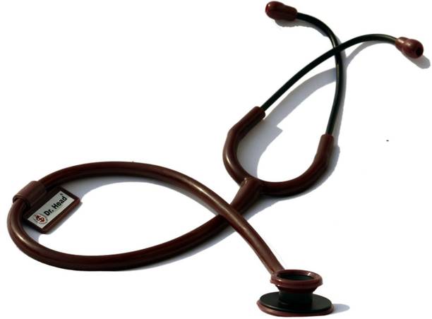 Dr. Head Black Matt Dual Head Aluminum Stethoscope For All Stethoscope Cardiology Stethoscope (Brown) Stethoscope Cardiology Stethoscope