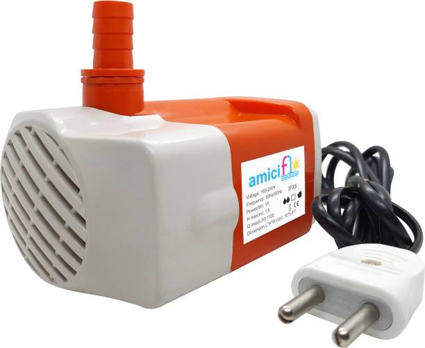 amiciFlo 18W Submersible Water Pump with 1.5m Power Cord, 1100L/H Flow Rate, 1.8m Lift and Copper Winding Motor for Fountain, Aquarium, Cooler Submersible Water Pump