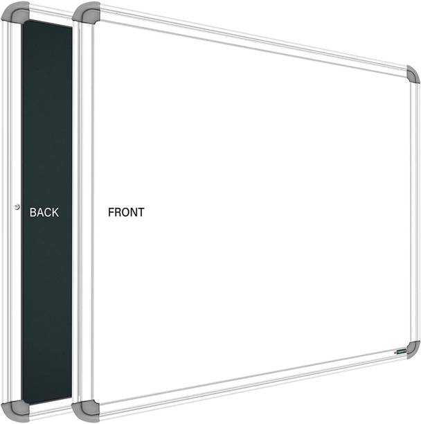 SRIRATNA Non Magnetic Glossy 2 X 2 feet Glossy White Board, One Side White Board Marker and Reverse Side Green Chalk Board Surface Whiteboards